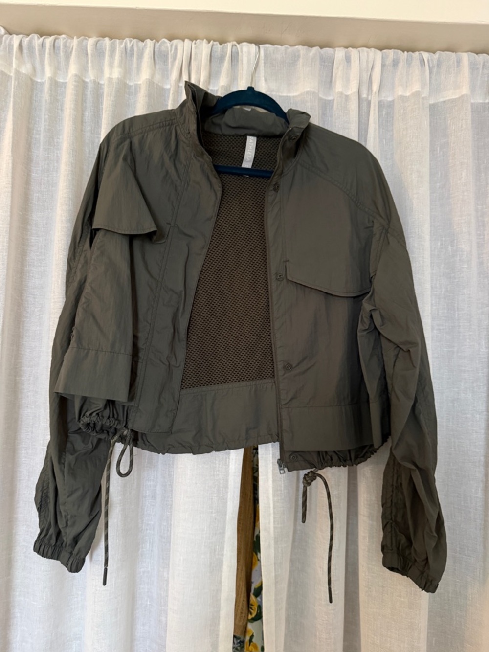 Athleta Olive Utility Crop Jacket